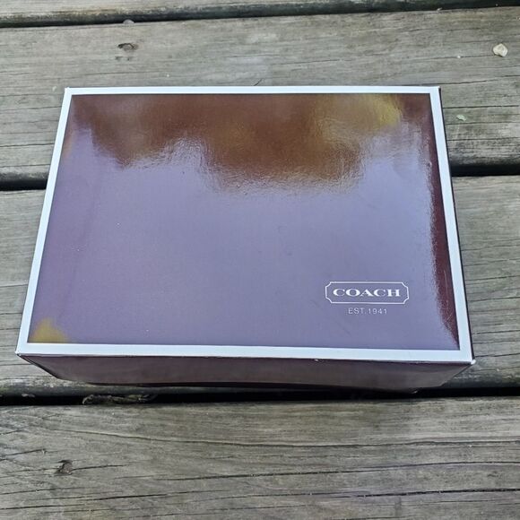 Vintage 90s y2k Coach British Tan Suede Leather Square Wristlet Mini Clutch - Picture 6 of 6